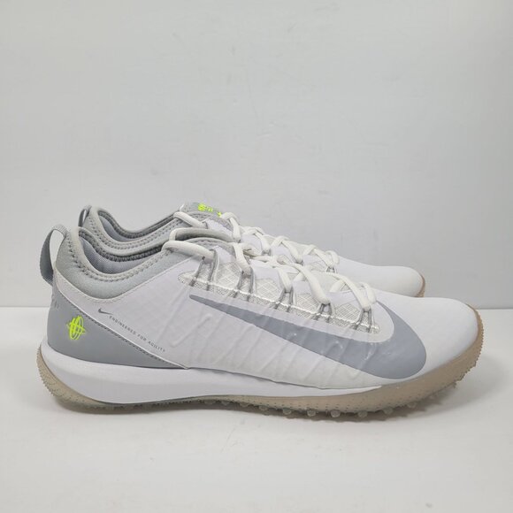 Nike Alpha Huarache 7 Pro TF Lax Men's White Gray Shoes CJ0235-101 US Sz 12 NWB - Picture 3 of 10